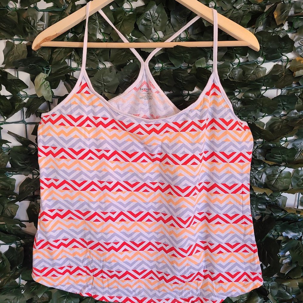 Jasmine & Ginger Red, Orange and Gray Chevron Tank